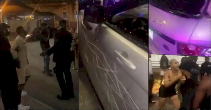 Married man vandalizes side chic's Range Rover after catching her with another man (Video)