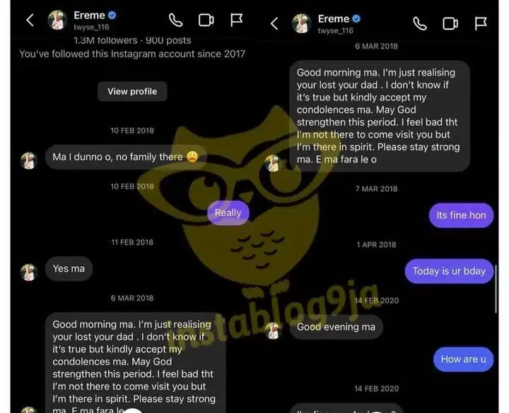 Leaked chat between Toyin Abraham and male skit maker Twyse surfaces after he accused the actress of abandoning him