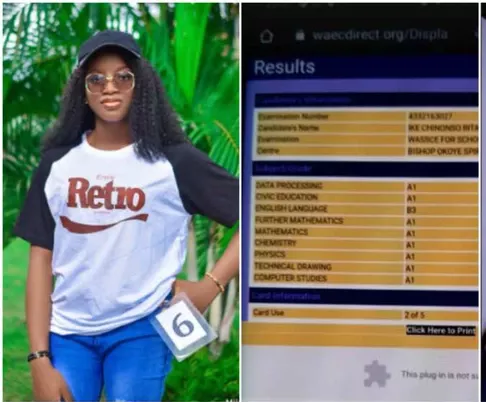 2023 WAEC: 15-Year-Old Girl Clears Her Results With 8 A's After Scoring 330 in JAMB, Gets Quick Admission