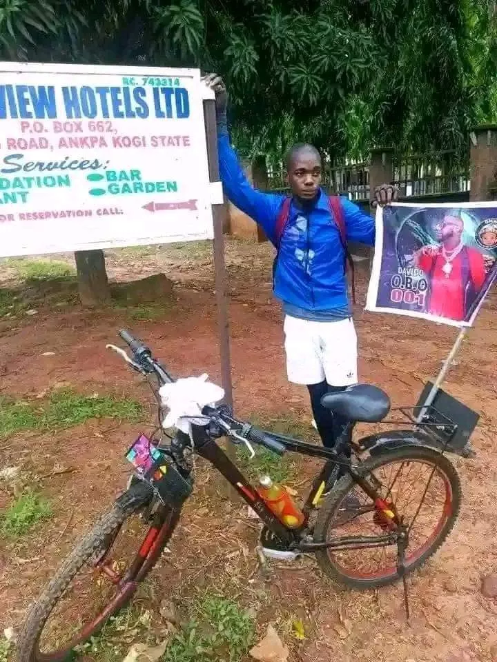 'Branch Benin make I do 100k for you' - Israel DMW tells fan cycling from Benue to Lagos to see Davido