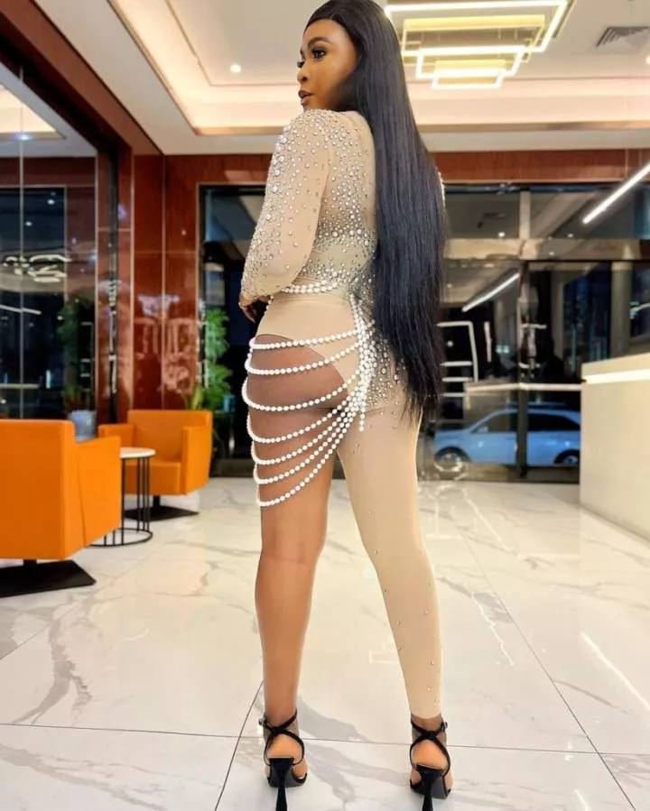 'You look razz' - Netizens react as Blessing Okoro steps out in a risqué outfit for a date (video)
