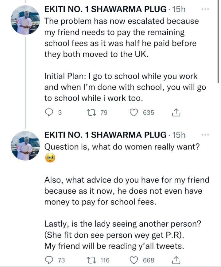 Man seeks advice for his friend whose wife started acting strangely after relocating to the UK with him