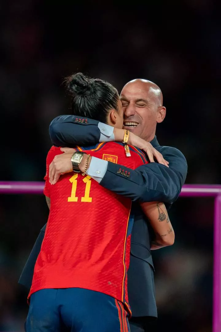 Luis Rubiales kissed Jennifer Hermoso during the medal ceremony as Spain were crowned World Champions- Photo Credit: Imago