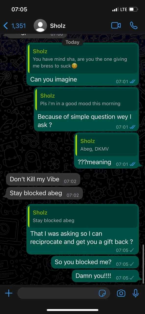 Reactions as lady shares her chat with man who blocked her ahead of Valentine's day