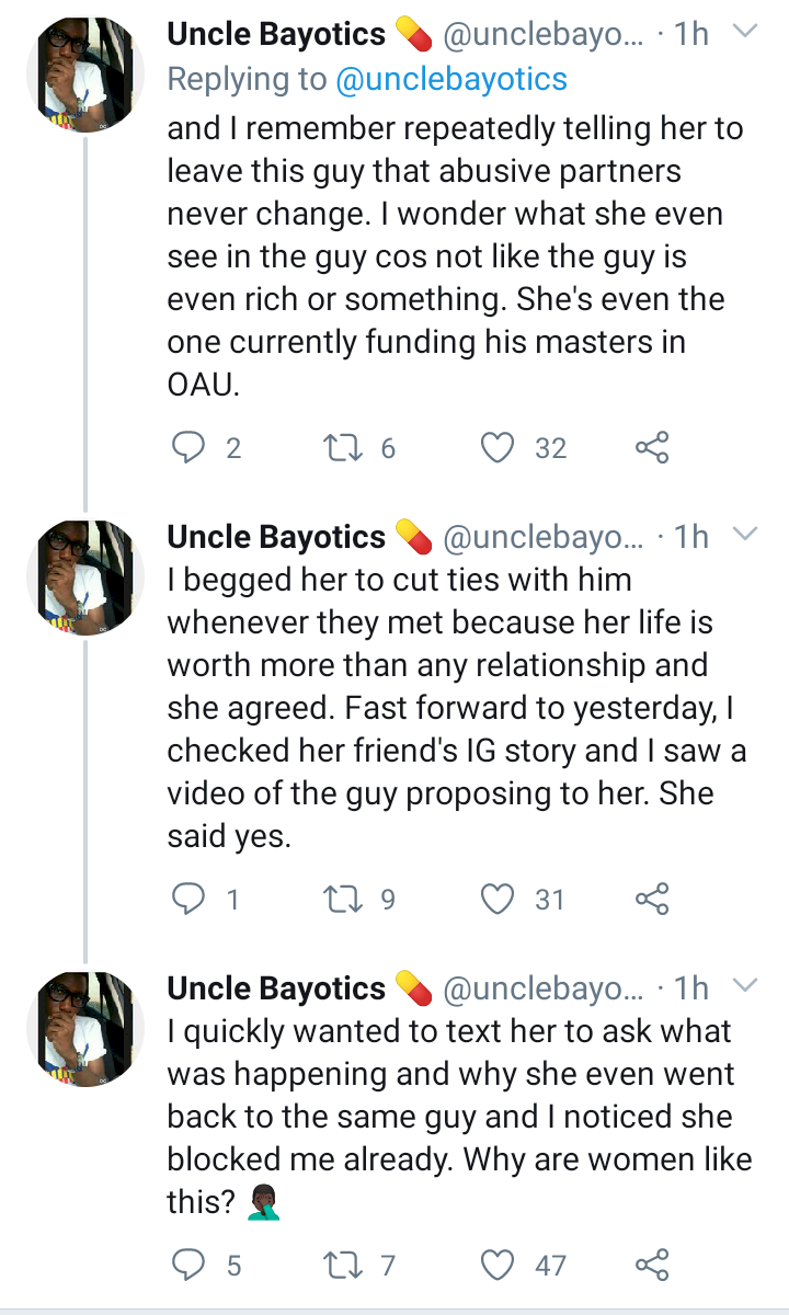 'I advised her to leave the relationship' - Man narrates how he turned enemy after his cousin went ahead to accept her abusive boyfriend's proposal