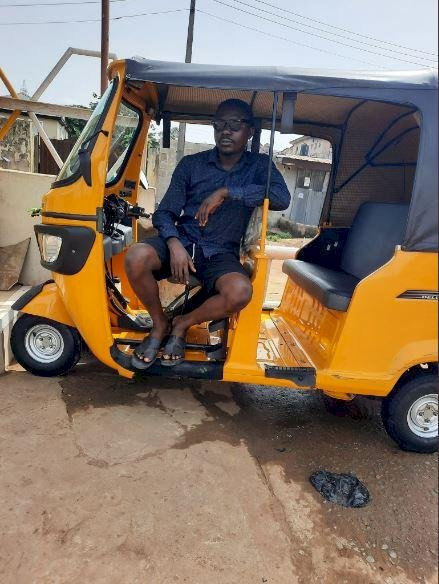 “New whip alert” – Man flaunts the tricycle he recently bought on social media