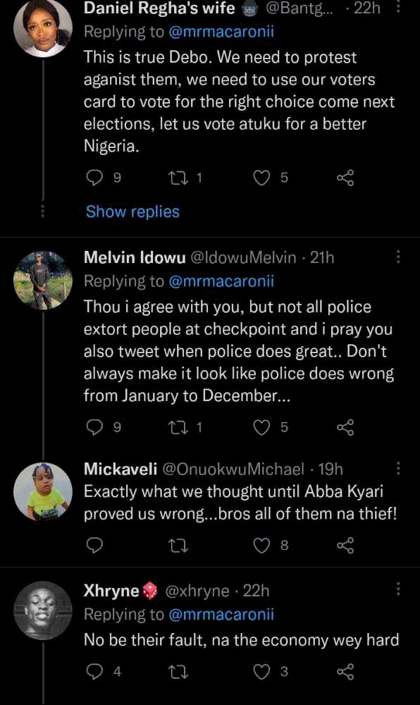 'Shameless' - Comedian Debo Macaroni drags Nigerian Police Force over extortions and illegal checkpoints