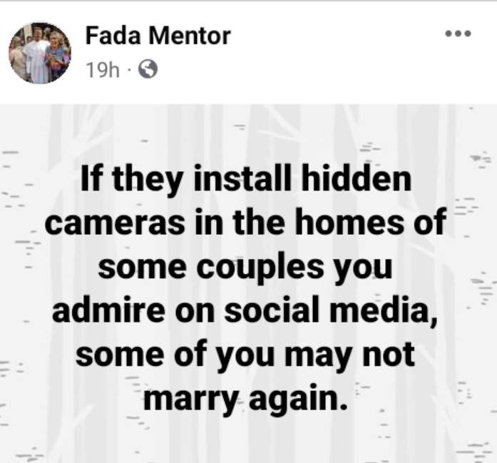 'If they install hidden cameras in the homes of some couples you admire on social media, some of you may not marry again' - Nigerian Catholic priest says