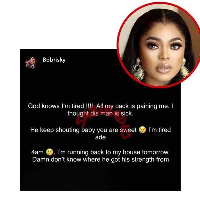 'I thought this man is sick; my whole back hurts' - Bobrisky cries out following Valentine's night with lover