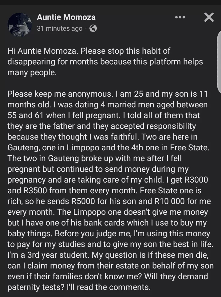 'I have a child for 4 married men' - Lady seeks advice on getting share of their property, raises concern on DNA test
