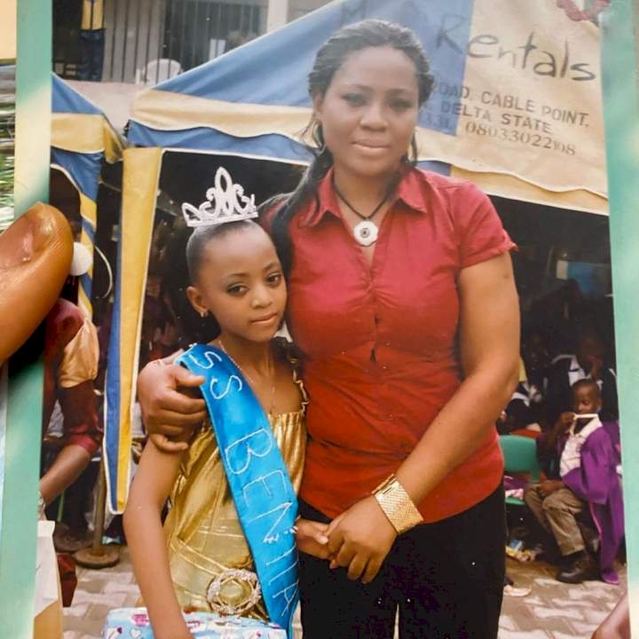 Regina Daniels reacts as her mother shares throwback photos