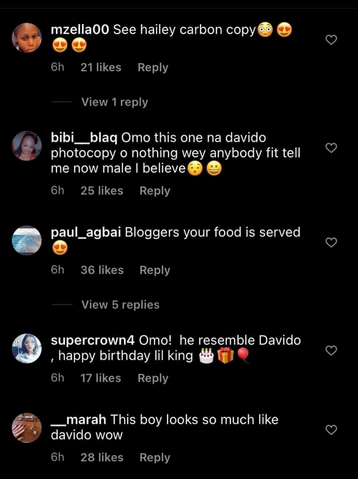 “Hailey’s carbon copy” – Reactions as Davido’s alleged 4th baby mama reveals son’s face clearly