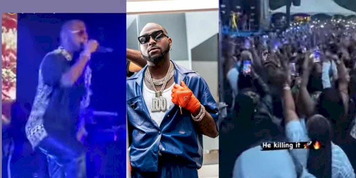 Davido stuns fans as he performs with Wizkid's DJ Tunez at his New York show (Videos)