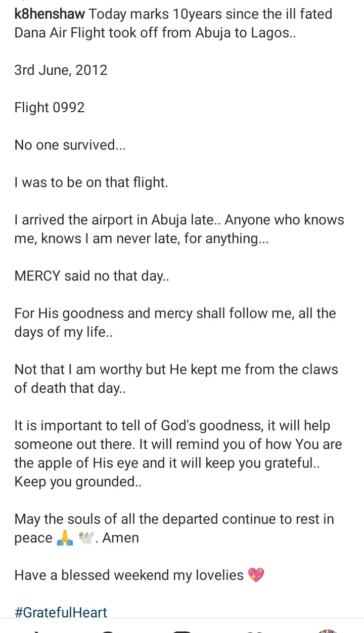 'Mercy said No that day' - Kate Henshaw recalls how God saved her from plane crash in 2012