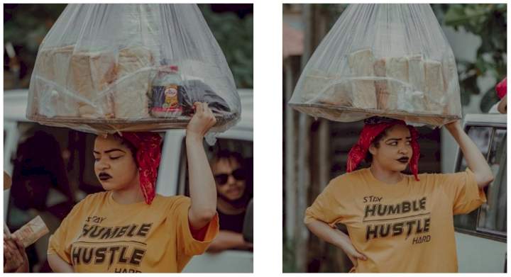 'She is still fine' - Fans react over photos of BBNaija's Nengi as a bread seller