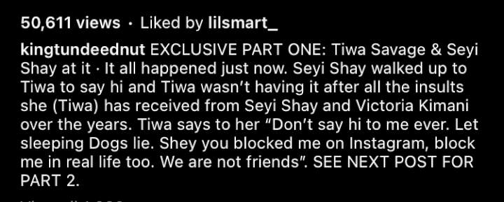 'Don't hi me with your disgusting spirit' - Tiwa Savage & Seyi Shay blast one another (Video)