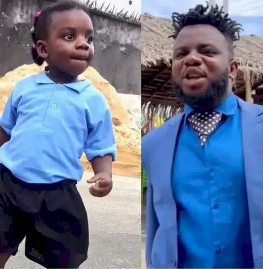 Comedian Sabinus finally reacts to viral video of little girl who looks and walks like him