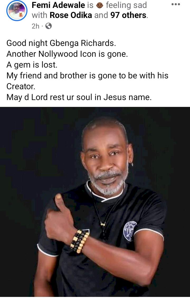 Tears flow as veteran actor, Gbenga Richards reportedly dies