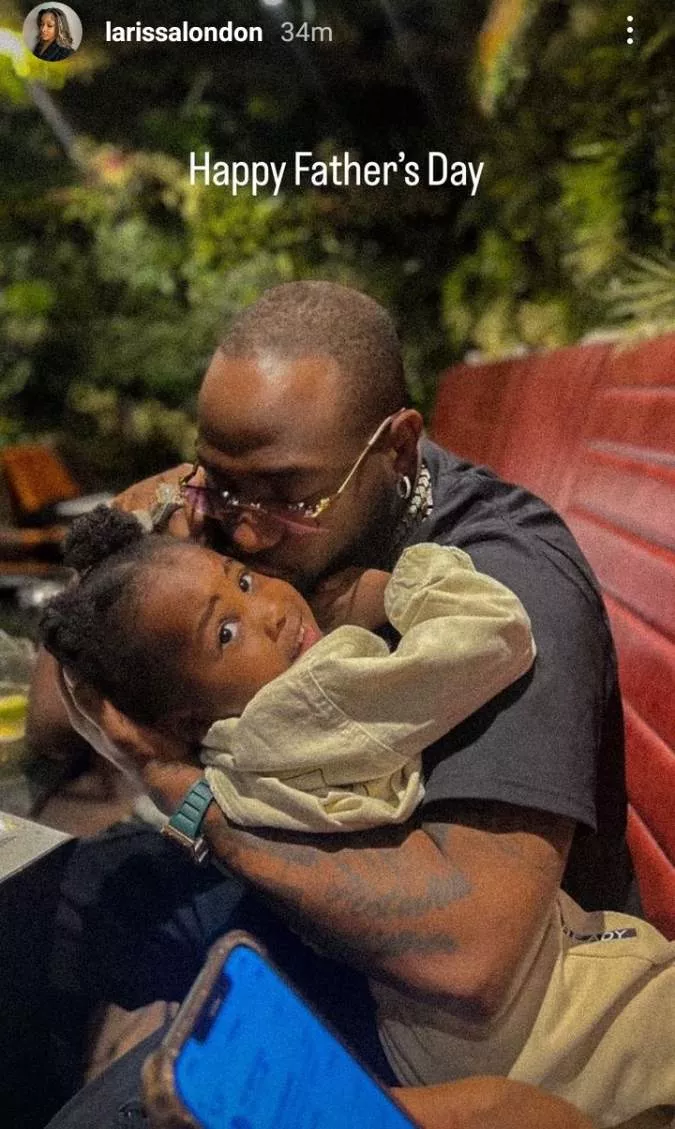 Singer, Davido's fourth baby mama, Larissa London, celebrate him on father's day