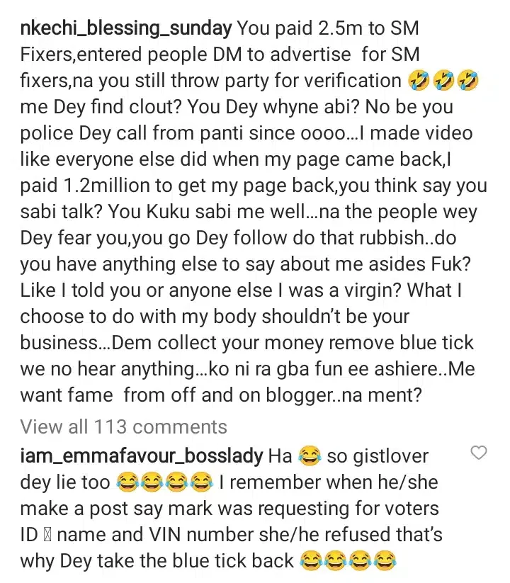 'I thought you were a freedom fighter' - Nkechi Blessing mocks Gistlover after reportedly being scammed of N2.5M