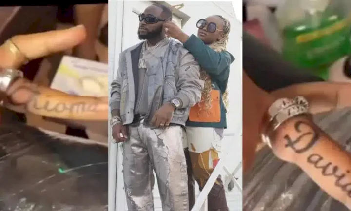 Davido and Chioma tattoo each other's name on ring finger (Video)