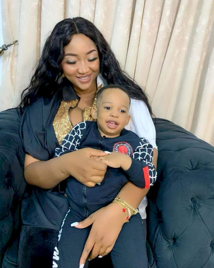 Yul Edochie's second wife, Judy Austin shares lovely new photos with her son to celebrate Christmas