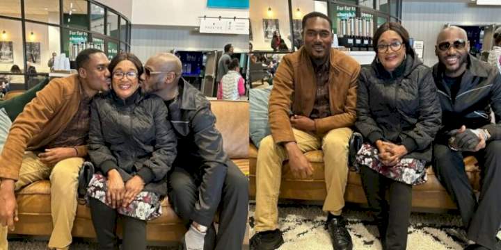 "My gifts from God" - 2Baba's mum gushes as she shares lovely moment with singer and his lookalike brother