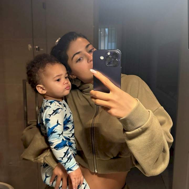 Kylie Jenner shows her son's face for the first time and reveals his name