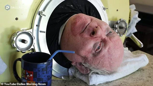 Paul Alexander, 77, of Dallas (pictured) is one of just a handful of people around the world who still relies on an iron lung to help him breathe