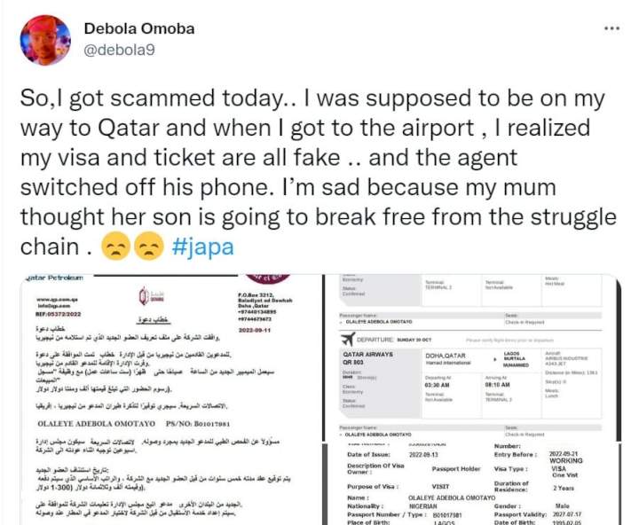 Nigerian man scammed of almost N400,000 by fake traveling agency