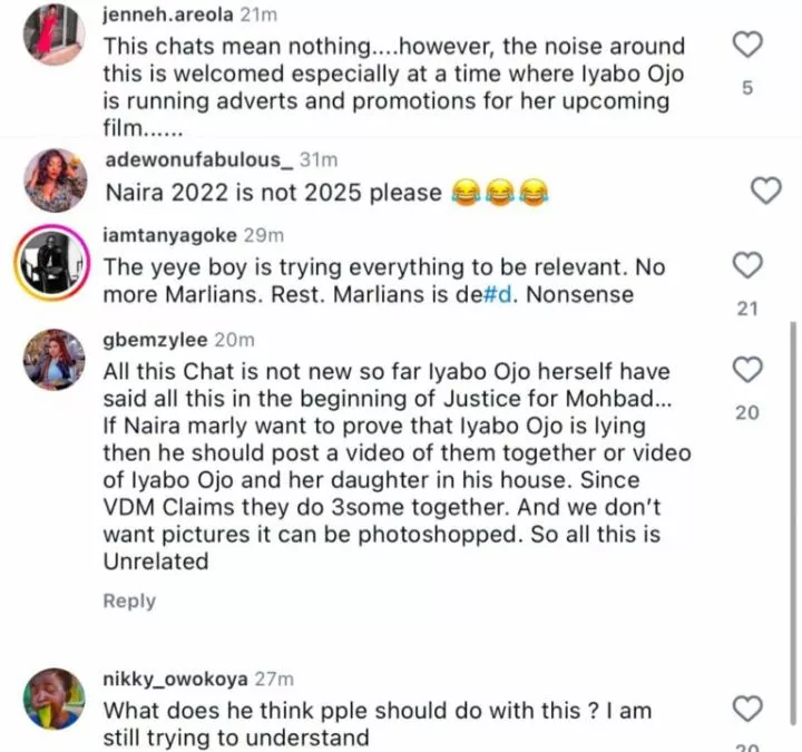 Naira Marley dragged for leaking his chat with Iyabo Ojo before Mohbad's death