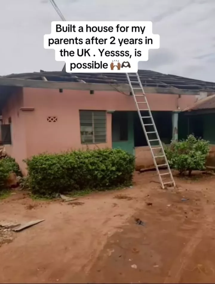 Lady renovates parents' house after 2 years in UK