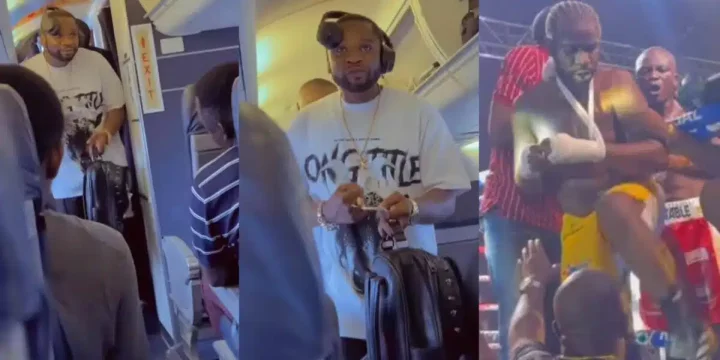 Plane passengers mock Speed Darlington over boxing defeat to Portable Plane passengers mock Speed Darlington over boxing defeat to Portable