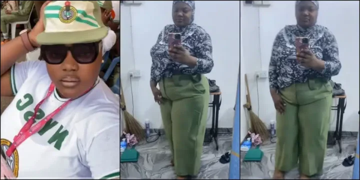 Corper laments as she displays khaki trouser her tailor sewed