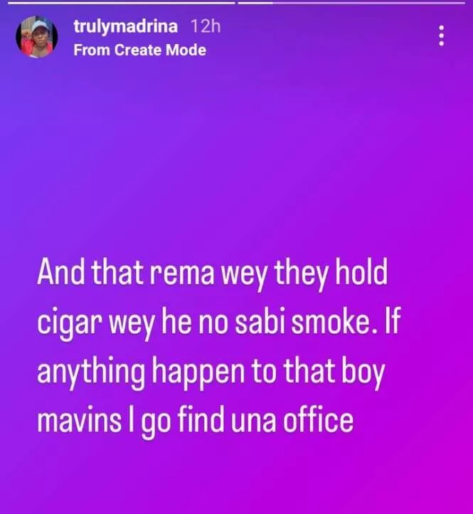 Cynthia Morgan calls out Mavin over Rema's smoking habit, criticizes Ayra Starr's outfit