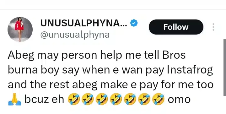 'Him no know you' - Netizens ridicule Phyna as she makes financial appeal to Burna Boy