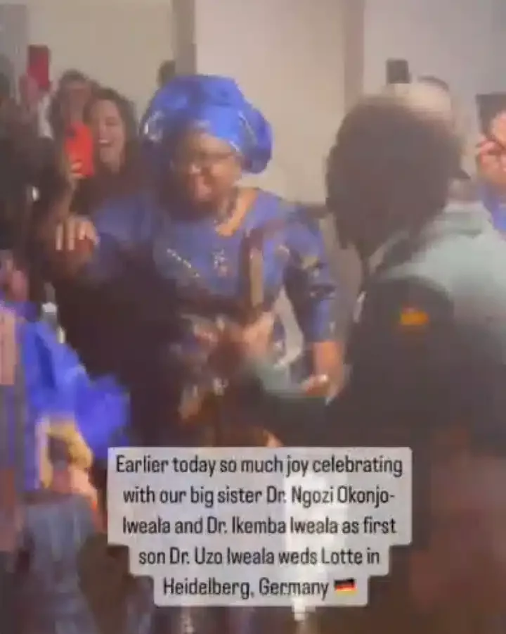 Ngozi Okonjo-Iweala shows off impressive dancing steps at her first son's wedding in Germany