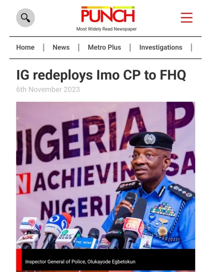 Today's Headlines: Boko Haram Slaughters 13 Farmers in Borno, IG redeploys Imo CP to FHQ