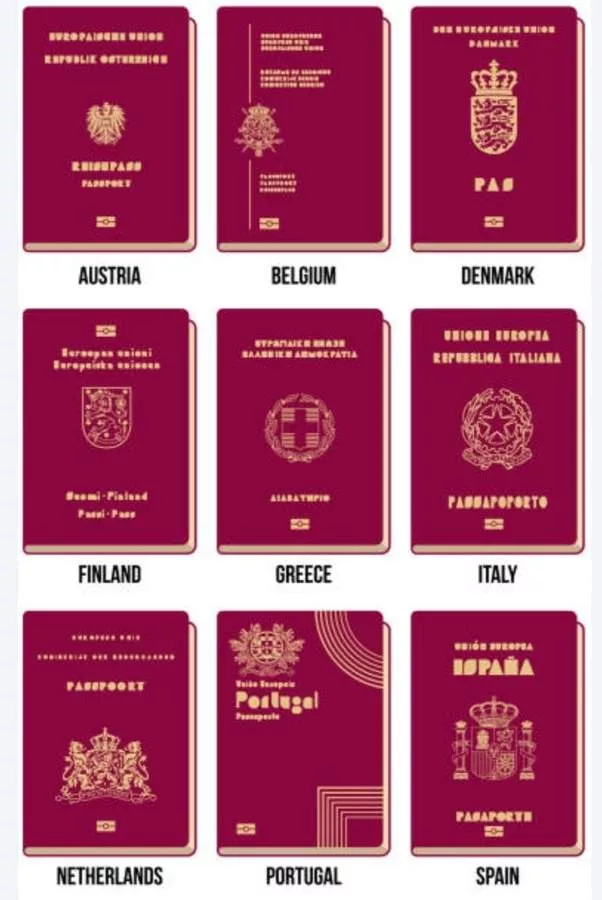 Here are various colours of passports and what they mean