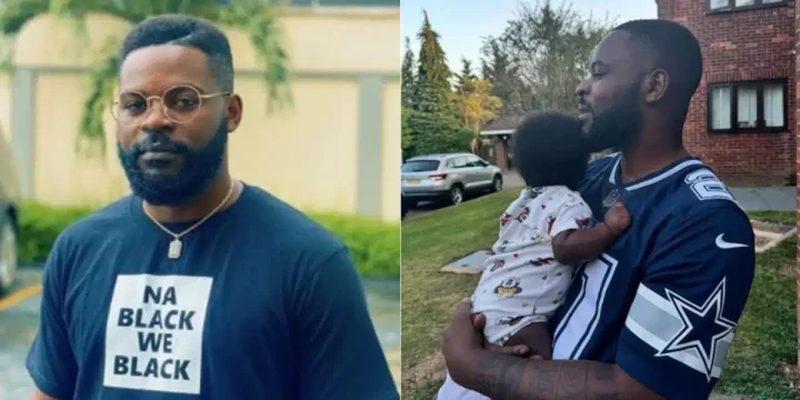 Falz stuns fans as he shares photo of him carrying a child