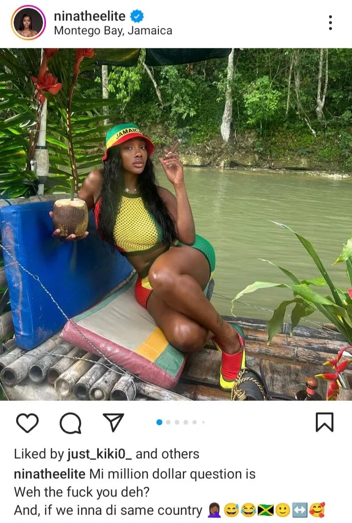 Davido's alleged ex-side chick, Anita Brown trails him to Jamaica, quizzes him