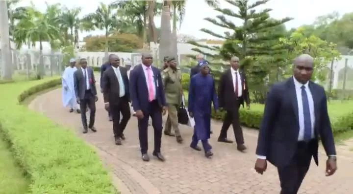 Presidency releases video of Tinubu strolling to office amid speculations over his health