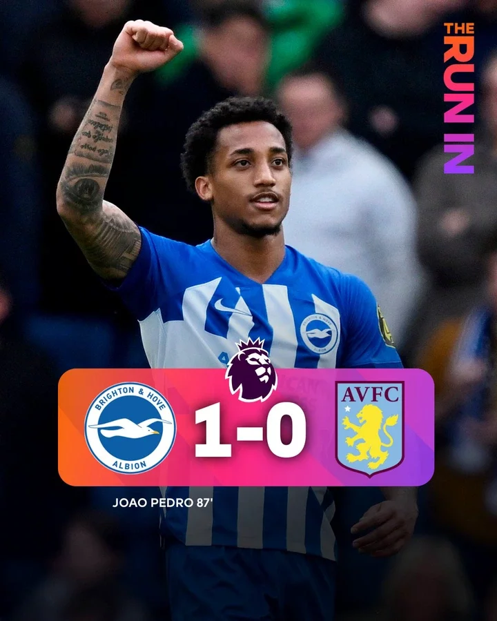 BHA 1-0 AVL: Match Review and Latest English Premier League Table