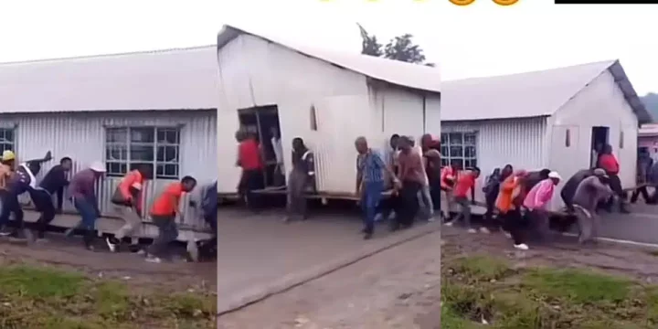 Church members lifts church away from pastor's home after his wife refused to serve them tea
