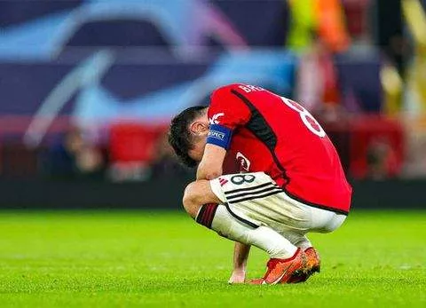 Manchester United's Bruno Fernandes after the Bayern Munich match - Imago