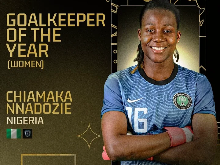 Reactions As Nigerian Goalkeeper, Chiamaka Nnadozie, Wins 2023 CAF Goalkeeper Of The Year