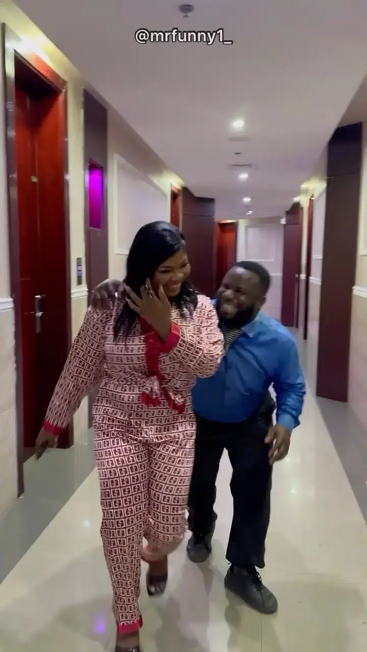 'Senior man, your papa' - Sabinus shares funny video after landing on the same bed with Bobrisky following hookup