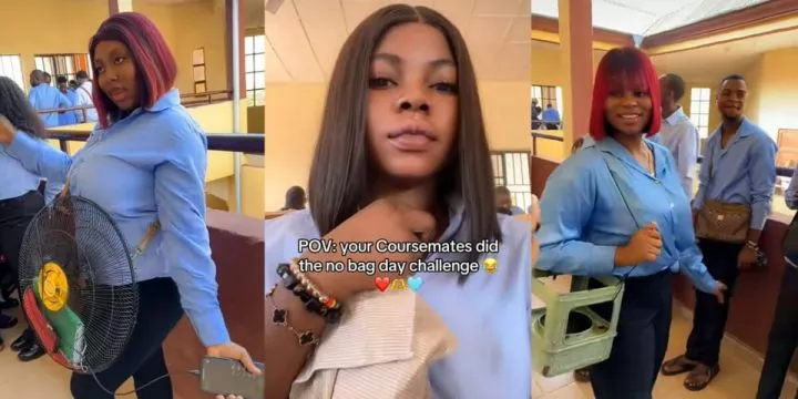 University student brings fan, kettle, stove to school for no bag day challenge, video goes viral