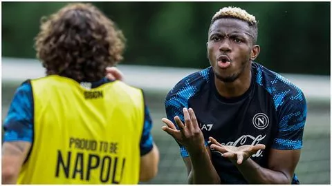 Victor Osimhen is back in training with Napoli amid speculations around his future at the club.