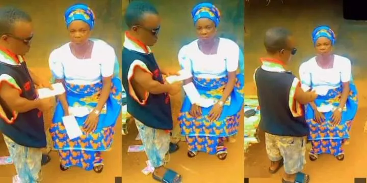 Big boy sprays money on mom as he celebrates Mothers' Day
